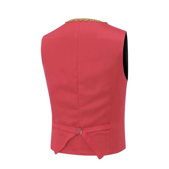 CloudStyle Slim Fit Men's XL Royal Style Red Gold Tuxedo Holiday Wedding Cruise - Picture 8 of 16